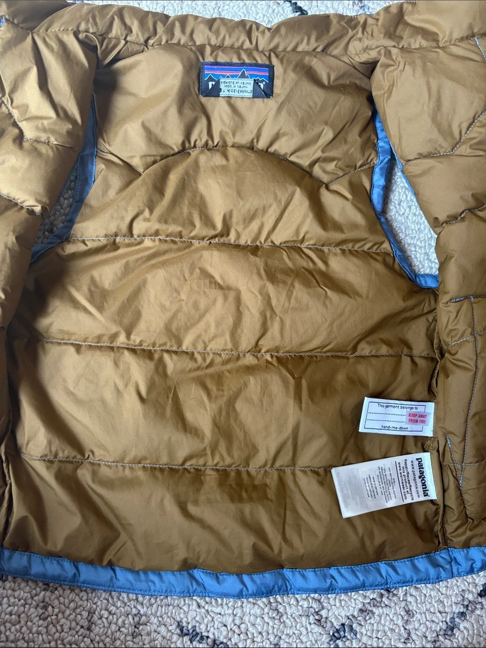 Patagonia Kids' Blue Quilted Puffer Vest - Lightweight Layer 3T EUC